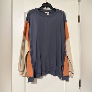 Easel Blue V-Neck Sweater